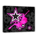 Pink Star Design Canvas 14  x 11  (Stretched)