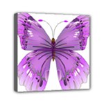 Purple Awareness Butterfly Mini Canvas 6  x 6  (Framed)