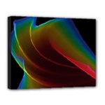 Liquid Rainbow, Abstract Wave Of Cosmic Energy  Canvas 14  x 11  (Framed)