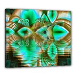Spring Leaves, Abstract Crystal Flower Garden Canvas 24  x 20  (Framed)