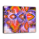 Crystal Star Dance, Abstract Purple Orange Canvas 14  x 11  (Framed)