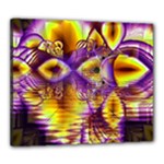 Golden Violet Crystal Palace, Abstract Cosmic Explosion Canvas 24  x 20  (Framed)