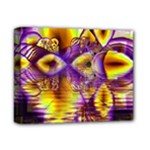 Golden Violet Crystal Palace, Abstract Cosmic Explosion Deluxe Canvas 14  x 11  (Framed)