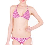 Hot Pink Damask Pattern Bikini Set