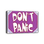Purple Don t Panic Sign Mini Canvas 6  x 4  (Framed)