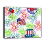 Patriot Fireworks Canvas 14  x 11  (Framed)
