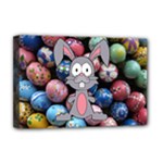 Easter Egg Bunny Treasure Deluxe Canvas 18  x 12  (Framed)