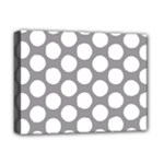 Grey Polkadot Deluxe Canvas 16  x 12  (Framed) 