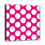 Pink Polkadot Mini Canvas 8  x 8  (Framed)