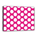 Pink Polkadot Canvas 16  x 12  (Framed)