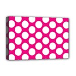 Pink Polkadot Deluxe Canvas 18  x 12  (Framed)