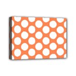 Orange Polkadot Mini Canvas 7  x 5  (Framed)