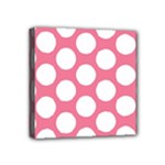 Pink Polkadot Mini Canvas 4  x 4  (Framed)