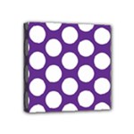 Purple Polkadot Mini Canvas 4  x 4  (Framed)