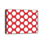 Red Polkadot Mini Canvas 7  x 5  (Framed)