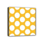 Sunny Yellow Polkadot Mini Canvas 4  x 4  (Framed)
