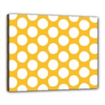 Sunny Yellow Polkadot Canvas 20  x 16  (Framed)