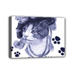 Miss Kitty blues Mini Canvas 7  x 5  (Framed)
