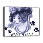 Miss Kitty blues Canvas 14  x 11  (Framed)