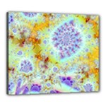 Golden Violet Sea Shells, Abstract Ocean Canvas 24  x 20  (Framed)