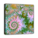 Rose Forest Green, Abstract Swirl Dance Mini Canvas 8  x 8  (Framed)