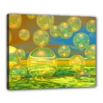 Golden Days, Abstract Yellow Azure Tranquility Canvas 20  x 16  (Framed)