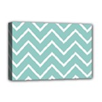 Blue And White Chevron Deluxe Canvas 18  x 12  (Framed)