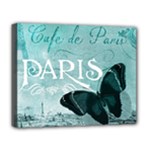 Paris Butterfly Deluxe Canvas 20  x 16  (Framed)