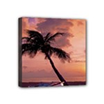 Sunset At The Beach Mini Canvas 4  x 4  (Framed)
