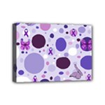 Purple Awareness Dots Mini Canvas 7  x 5  (Framed)