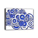 Trippy Blue Swirls Mini Canvas 7  x 5  (Framed)