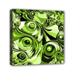 Retro Green Abstract Mini Canvas 6  x 6  (Framed)