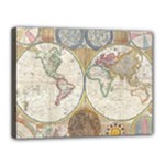 1794 World Map Canvas 16  x 12  (Framed)