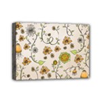 Yellow Whimsical Flowers  Mini Canvas 7  x 5  (Framed)