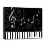 Whimsical Piano keys and music notes Canvas 14  x 11  (Stretched)