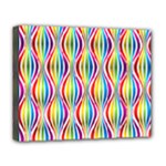 Rainbow Waves Deluxe Canvas 20  x 16  (Framed)