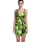 Groovy Green Swirls Bodycon Dress