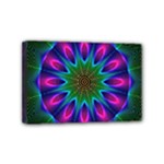 Star Of Leaves, Abstract Magenta Green Forest Mini Canvas 6  x 4  (Framed)