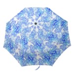 Blue Petals Folding Umbrella
