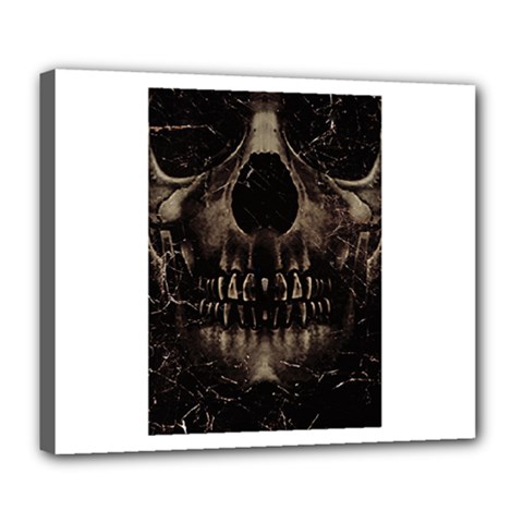 Skull Poster Background Deluxe Canvas 24  x 20  (Framed) from UrbanLoad.com