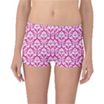 Hot Pink Damask Pattern Boyleg Bikini Bottoms