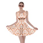 Nectarine Orange Damask Pattern Skater Dress