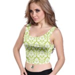 Spring Green Damask Pattern Crop Top