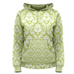 Spring Green Damask Pattern Women s Pullover Hoodie