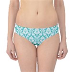 Turquoise Damask Pattern Hipster Bikini Bottoms