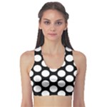 Black And White Polkadot Sports Bra