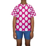 Pink Polkadot Kid s Short Sleeve Swimwear