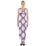 Lilac Polkadot Fitted Maxi Dress