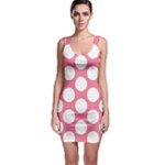 Pink Polkadot Sleeveless Bodycon Dress