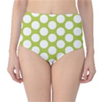Spring Green Polkadot High-Waist Bikini Bottoms